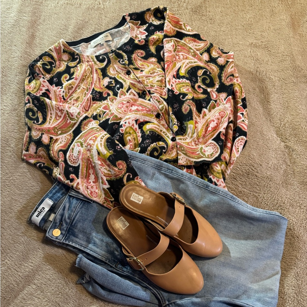 🎍🎍🎍2X Jones New York🎍🎍🎍 Multicolor🎍🎍🎍 Paisley Cardigan 🎍🎍🎍